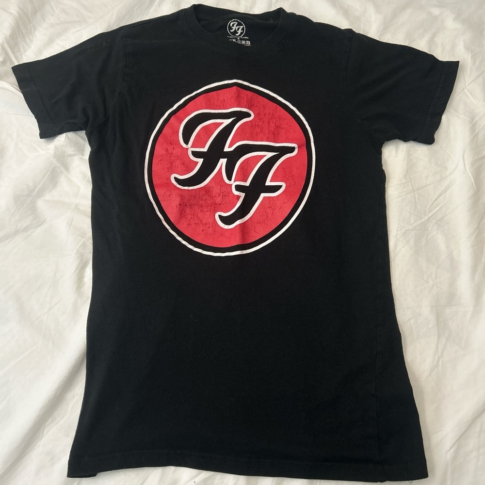Black Graphic Tee with Red Logo